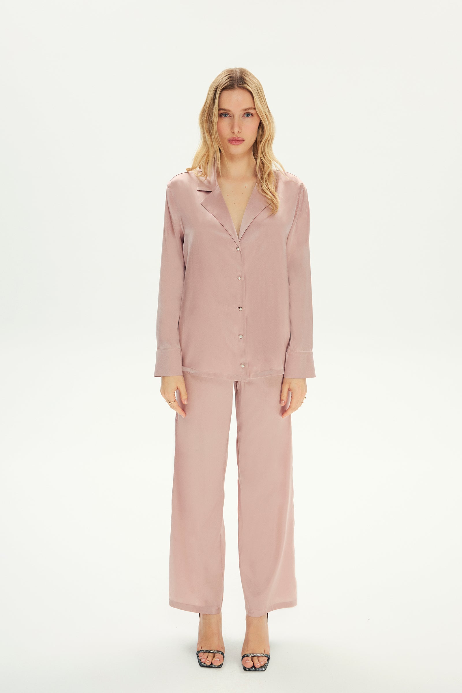 Silk Juliette Pajama Set Soft Pink