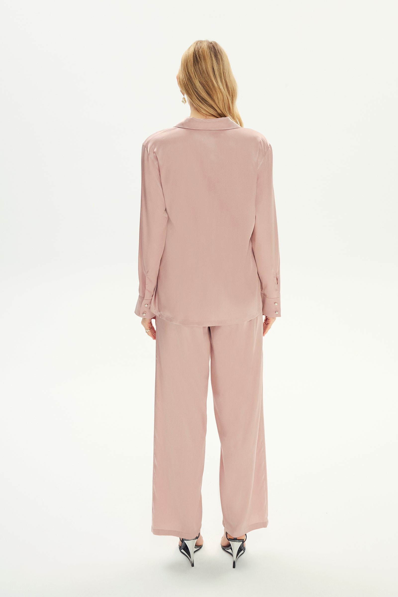 Silk Juliette Pajama Set Soft Pink