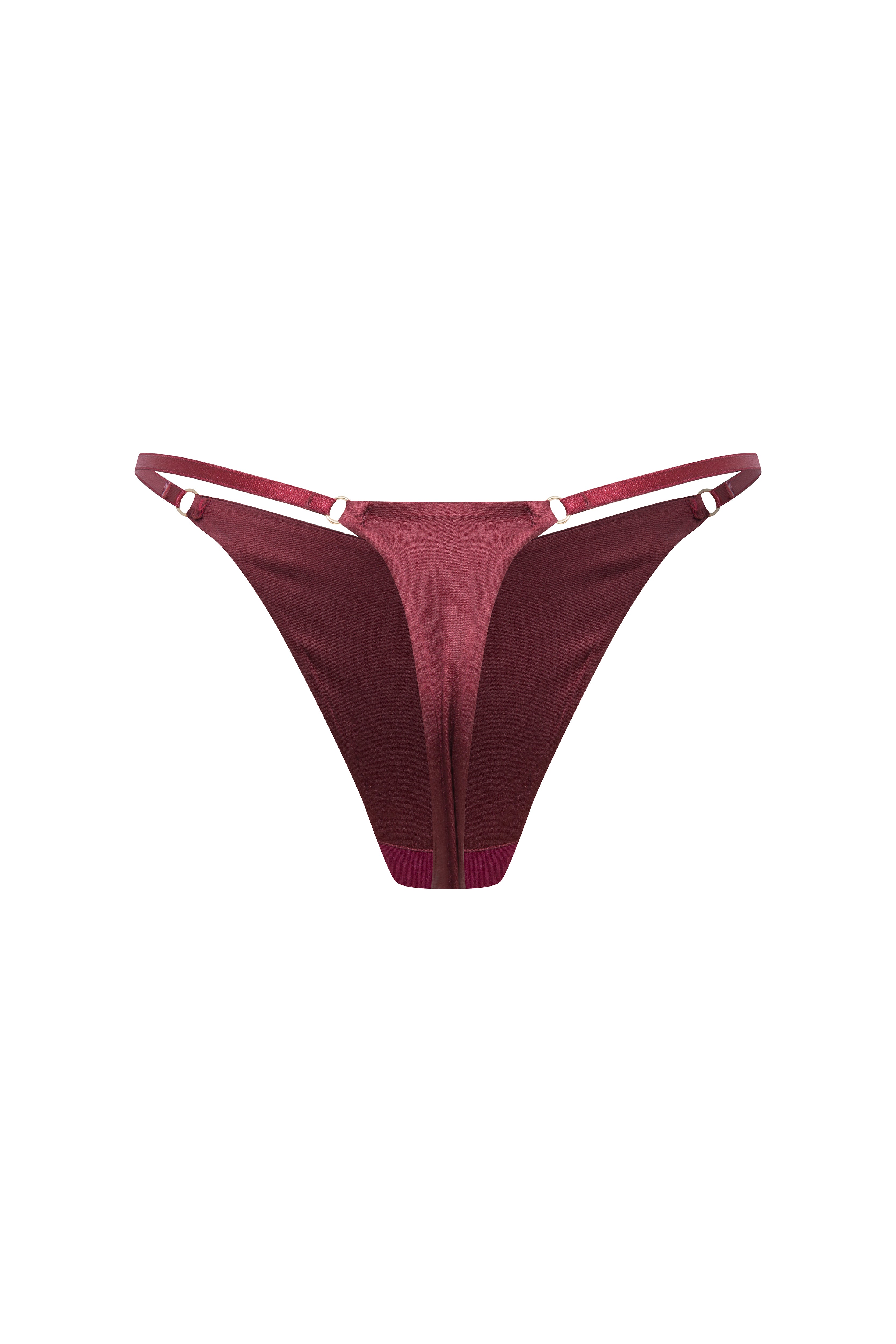 Customizable Silk Triangle Thong Burgundy