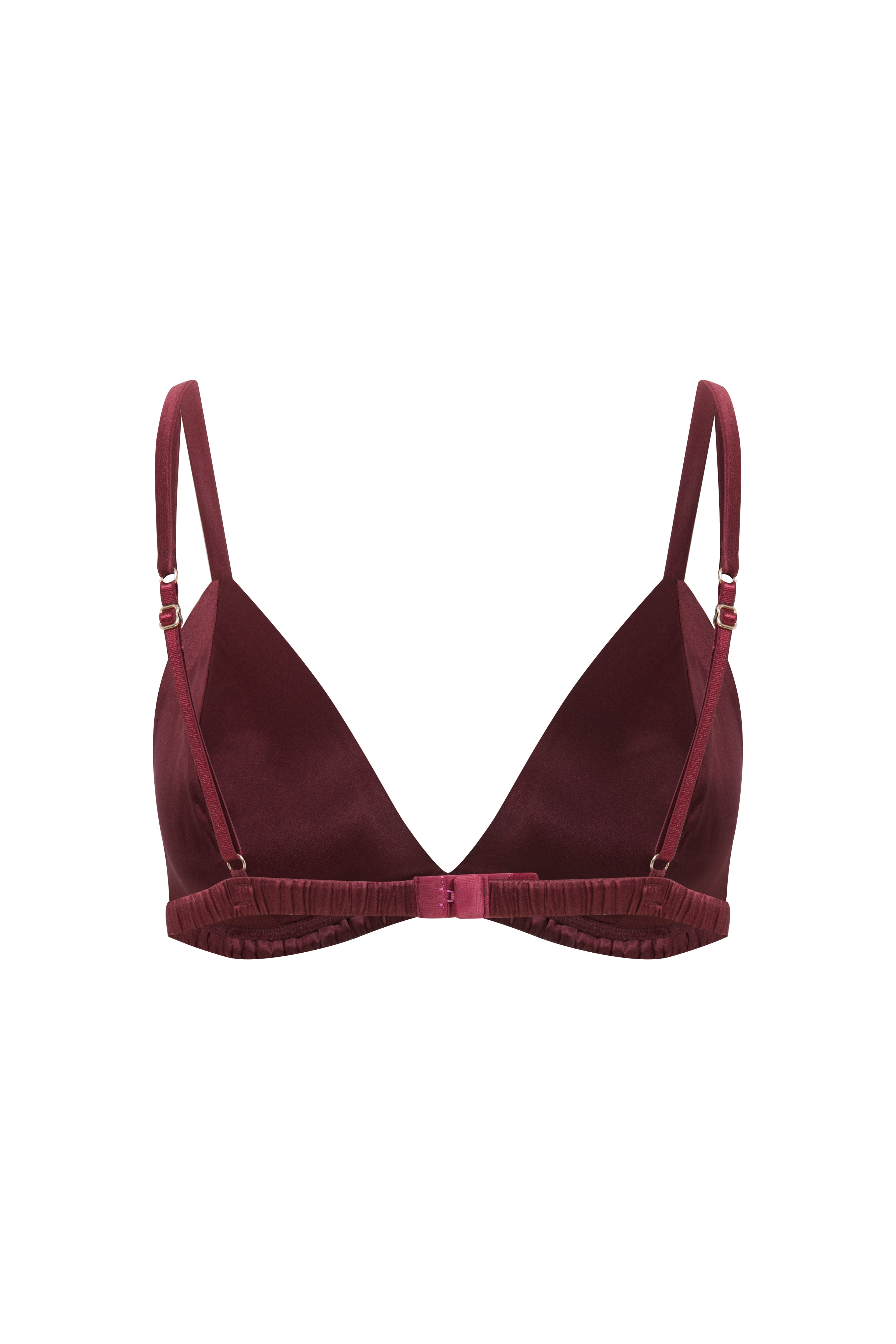 Silk Triangle Bra Burgundy
