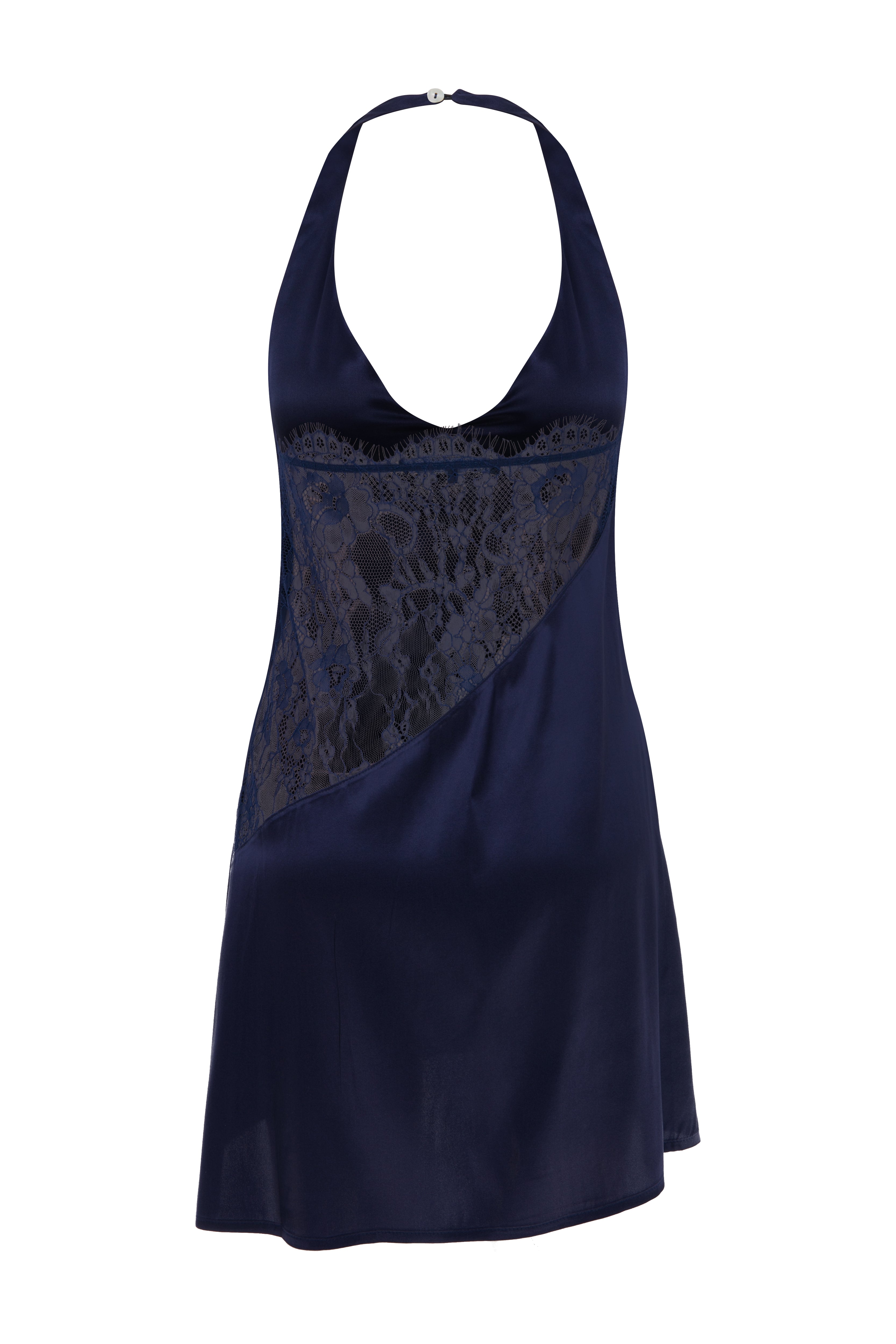 Eden Silk Lace Dress Navy Blue
