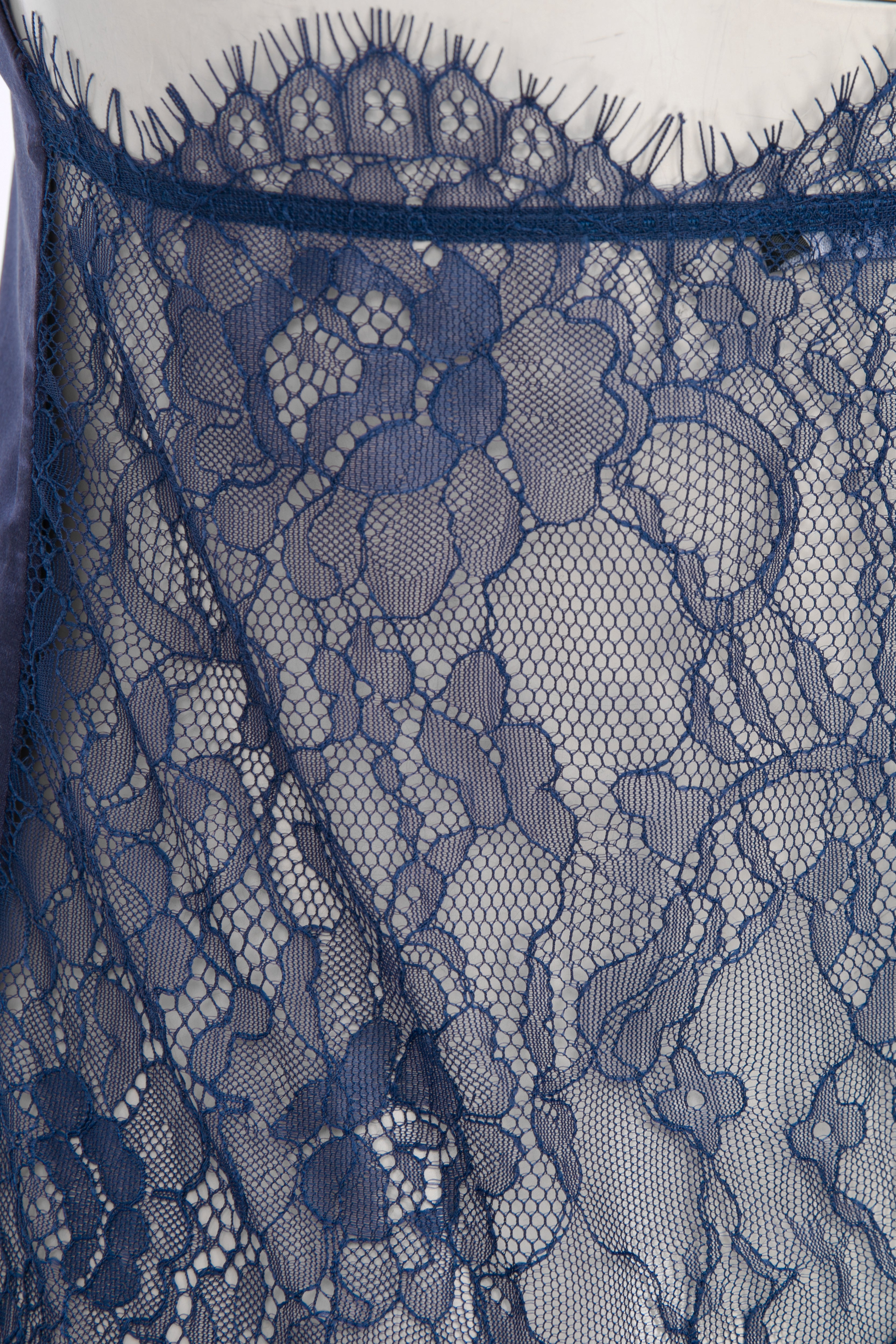 Eden Silk Lace Dress Navy Blue
