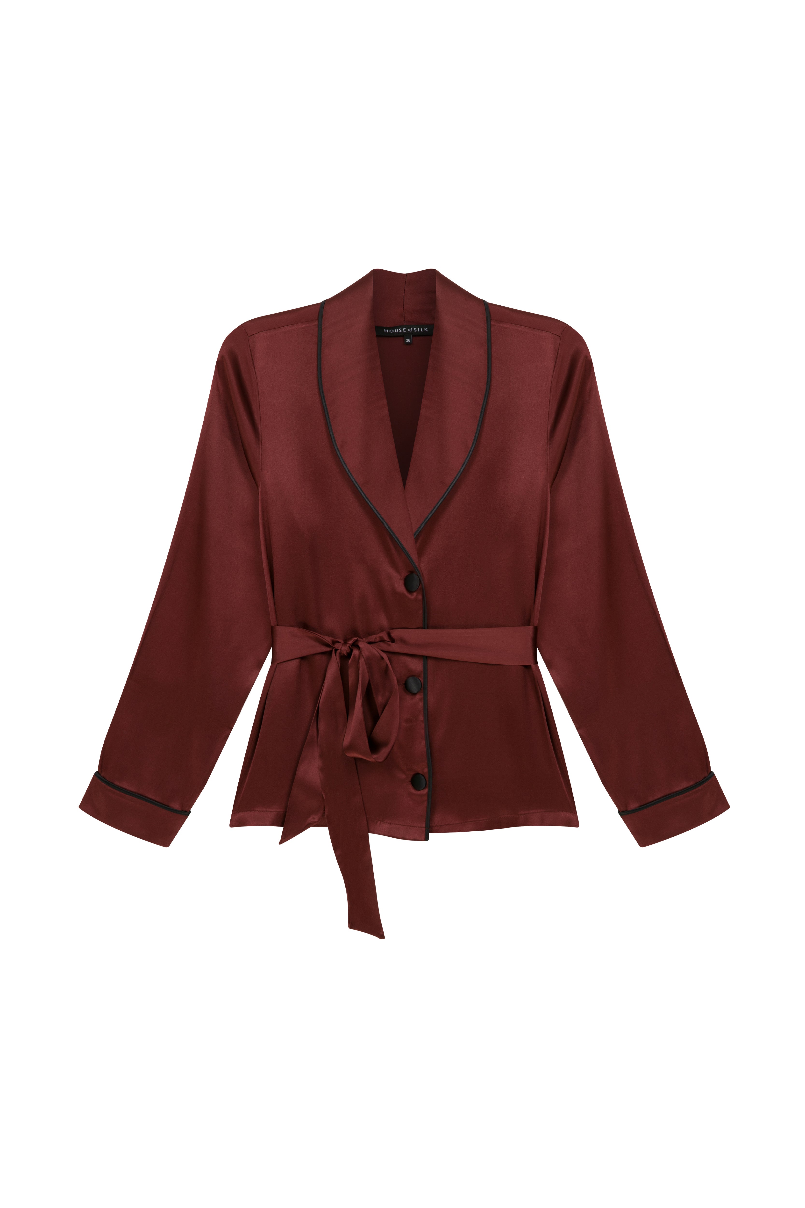 Elyse Silk Pajama Set Claret Red