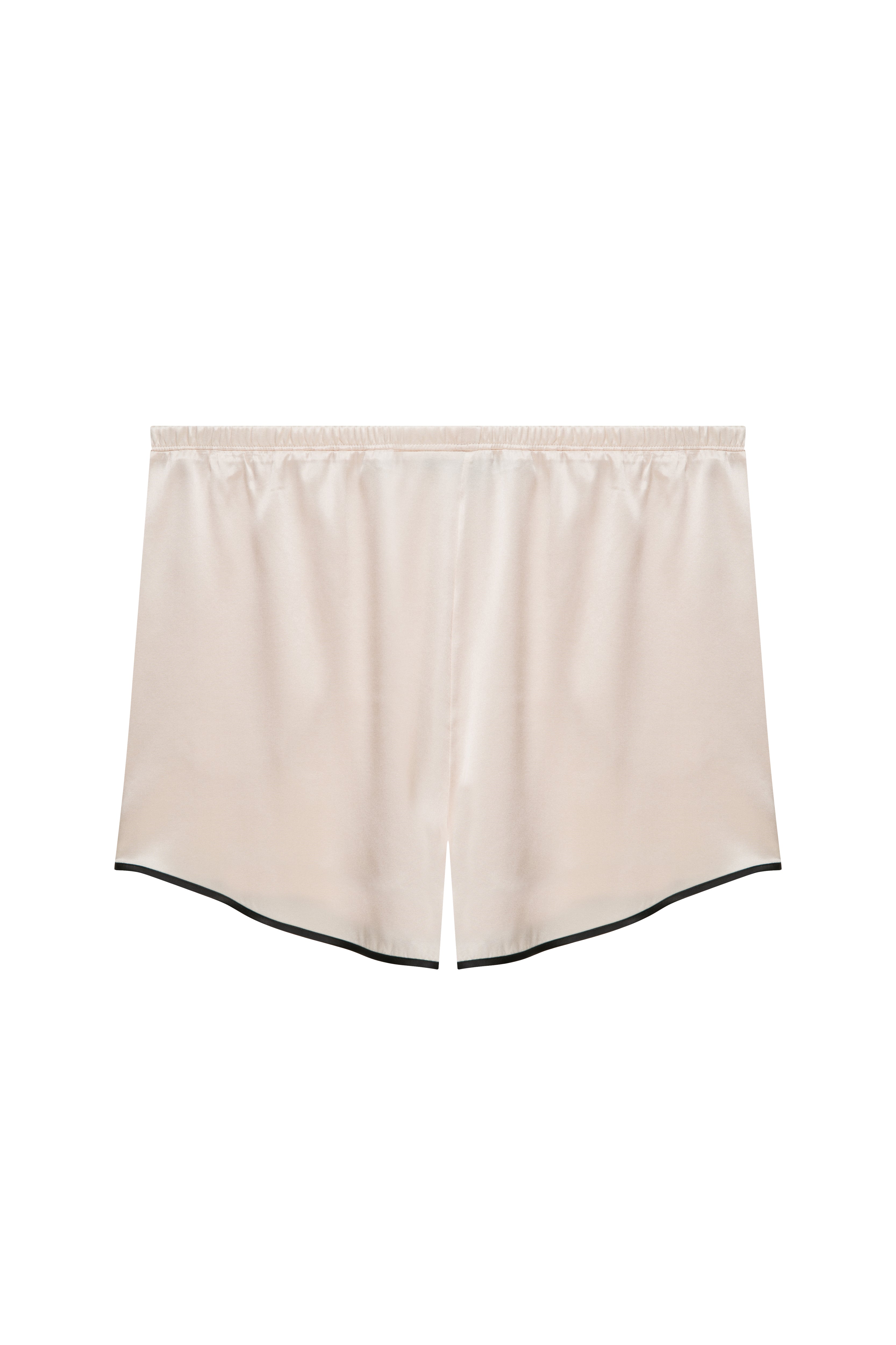 Customizable Silk Piping Shorts Set Champagne
