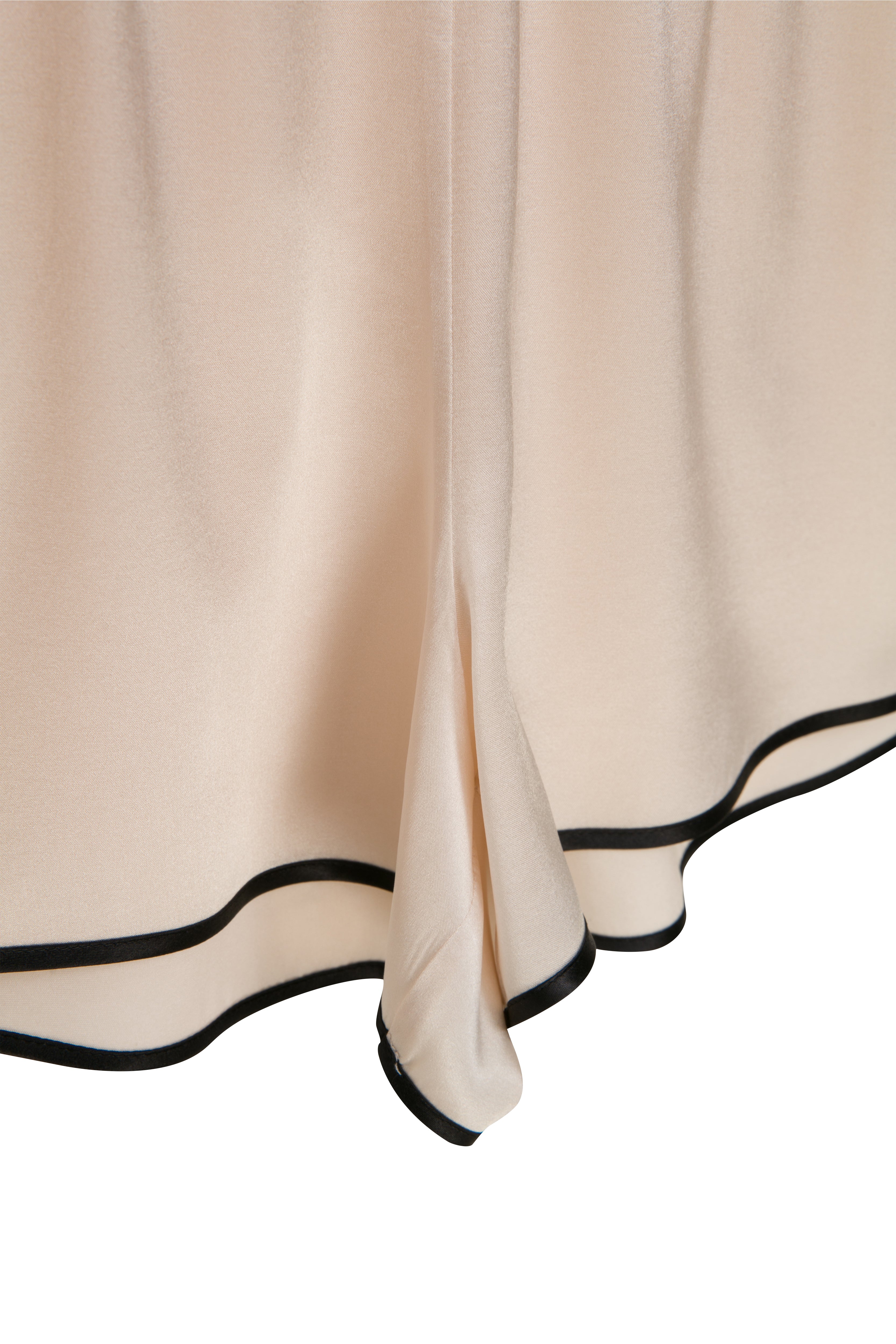 Customizable Silk Piping Shorts Set Champagne