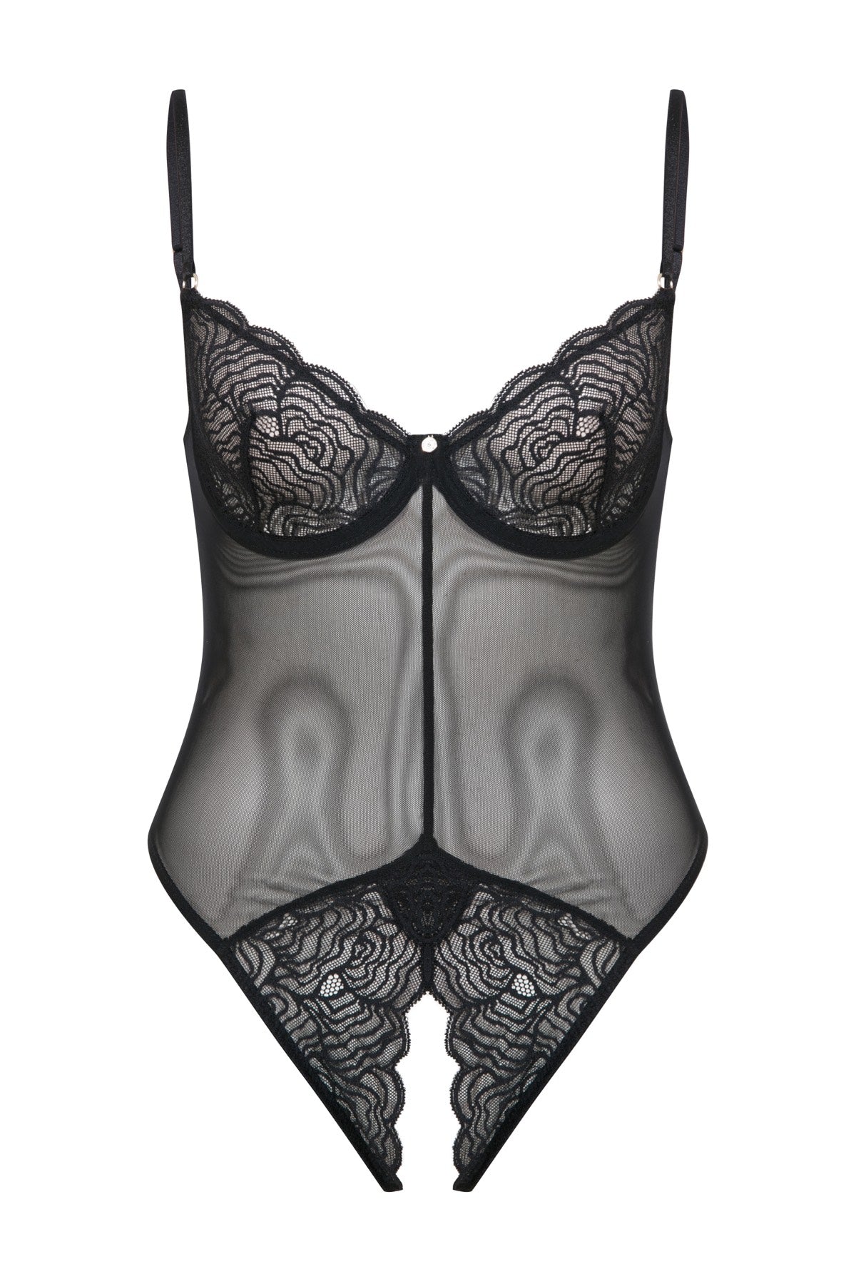 Béatrice Ouvert Bodysuit Siyah – House of Silk