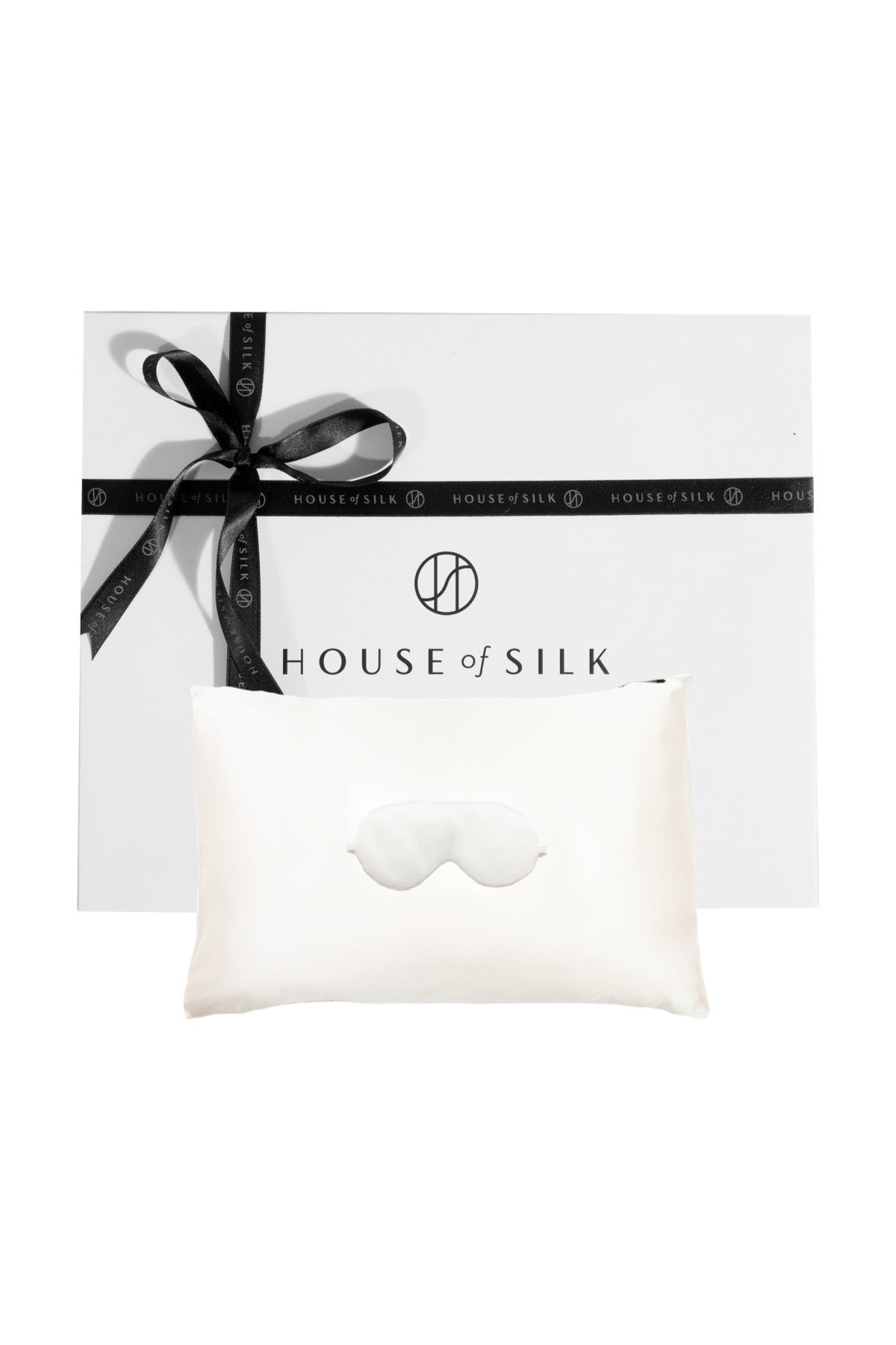 Customizable Silk Pillowcase and Eye Mask Ecru