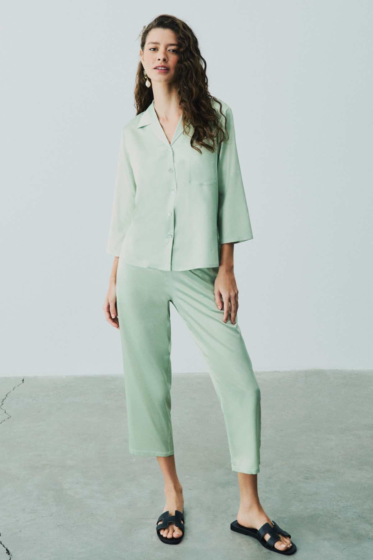İpek Charlene Su Yeşili Pijama Takımı