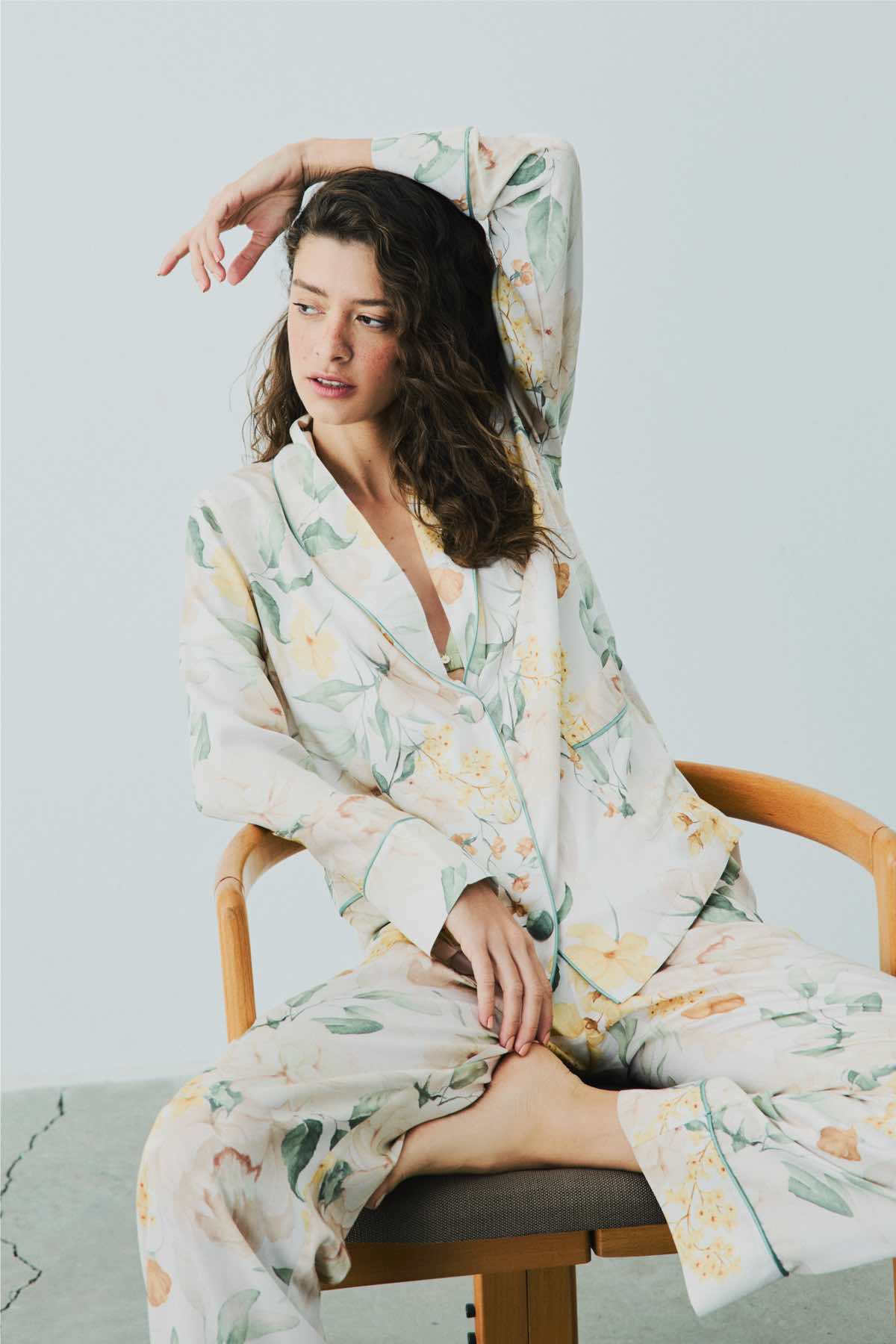 Viskon Çiçekli Charlotte Pijama Takımı